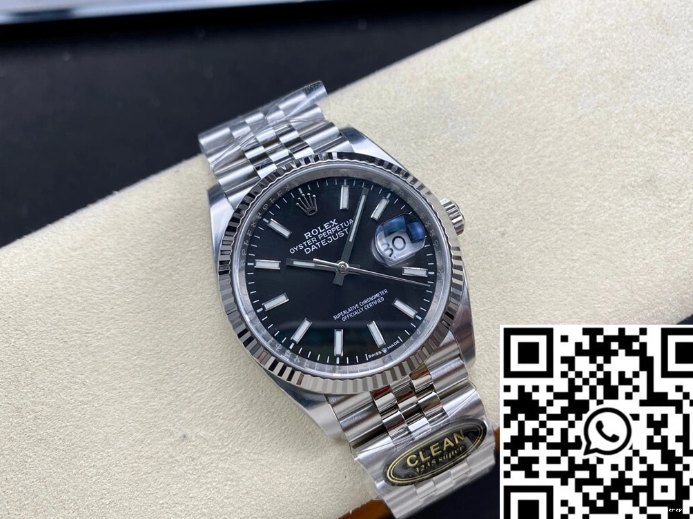 Datejust M126234-0015 Clean Timeless 673 Rolex Black Dial 36MM Factory 0812